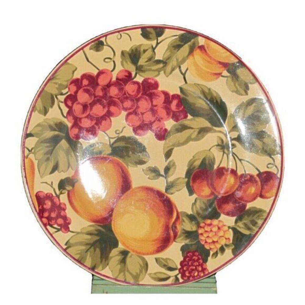Waverly Garden Room Floral Manor Salad Plate (s) Fruit peaches‎ Cherries